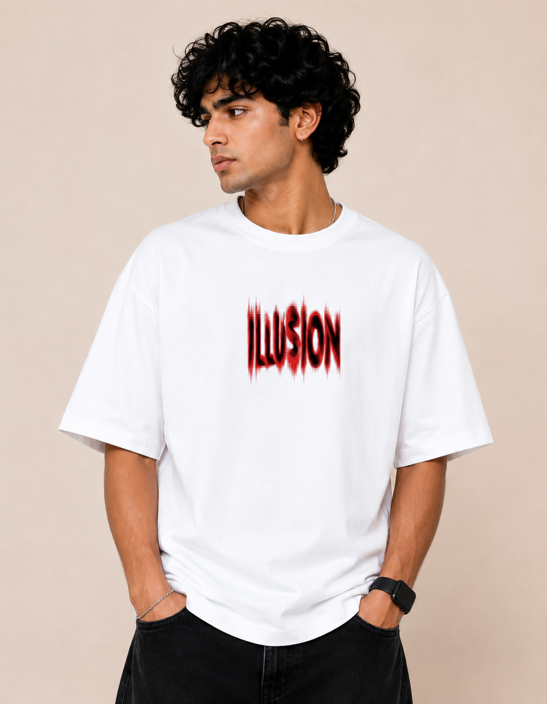 ILLUSION OVERSIZED PREMIUM GRAPHIC TSHIRT